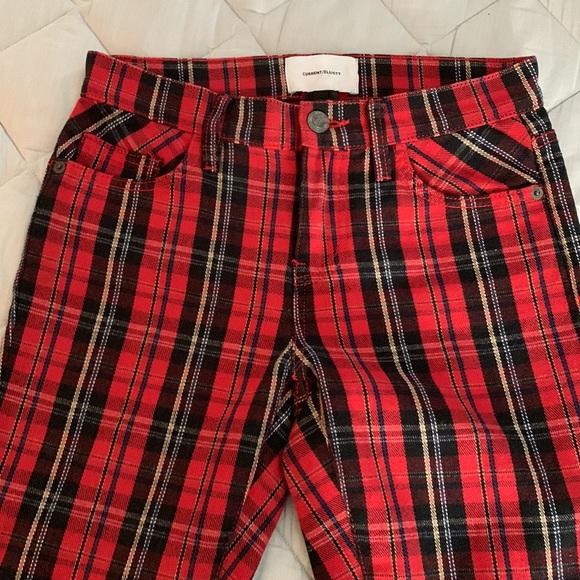 Current/Elliott The Stiletto Tartan Mid-rise jeans size 25 like new - Picture 7 of 10
